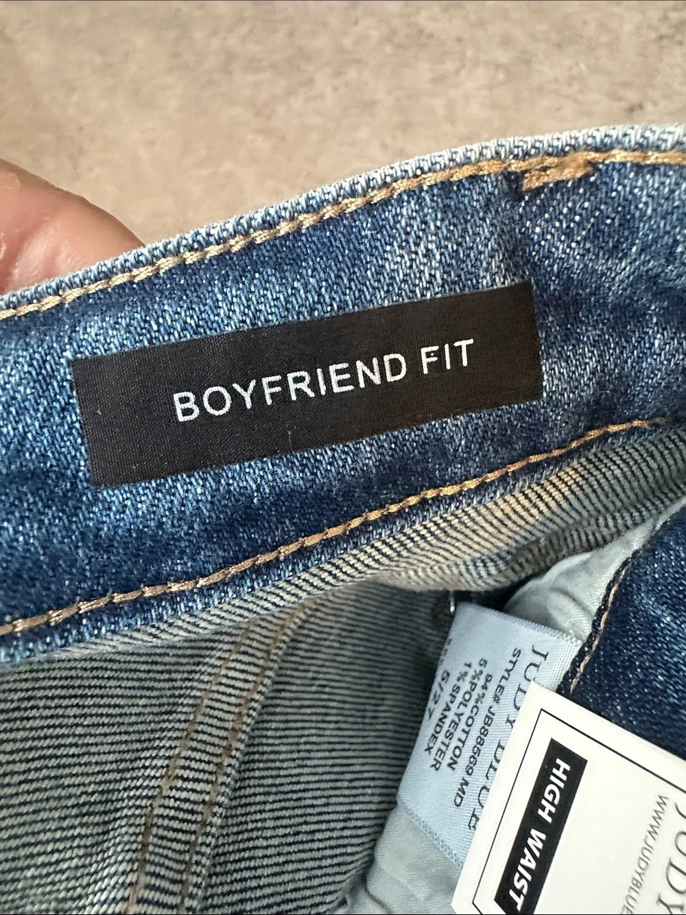 Judy Blue “Queen of Hearts” Distressed High-Rise Jeans - Dark Blue 5/27